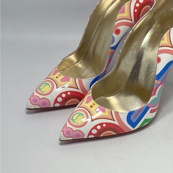 Christian Louboutin Hot Chick Print Pointed Toe Pump size 38.5 - Picture 5 of 13